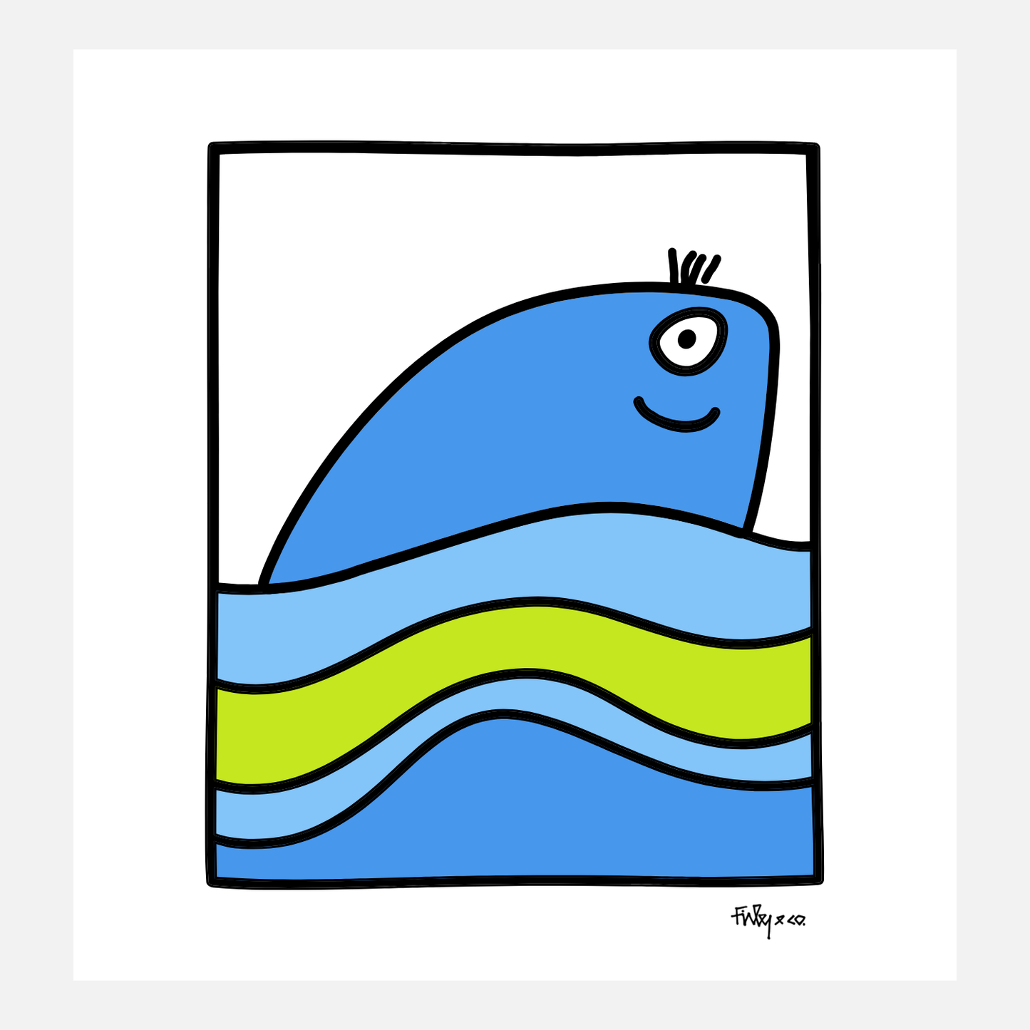 Blue Whale A4 Graphic Art Print