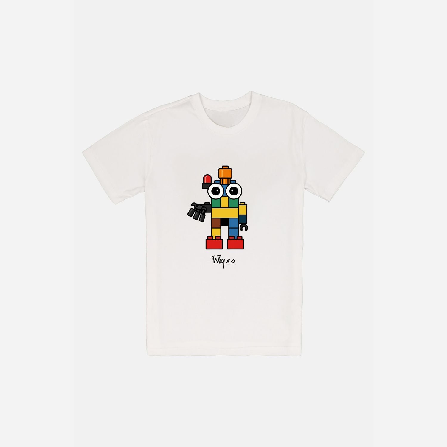 ​Finley & Co. | Brick Bot Graphic| Wearable Art. Imagined by our son, worn by everyone. 100% Cotton tee.
