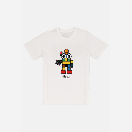 ​Finley & Co. | Brick Bot Graphic| Wearable Art. Imagined by our son, worn by everyone. 100% Cotton tee.
