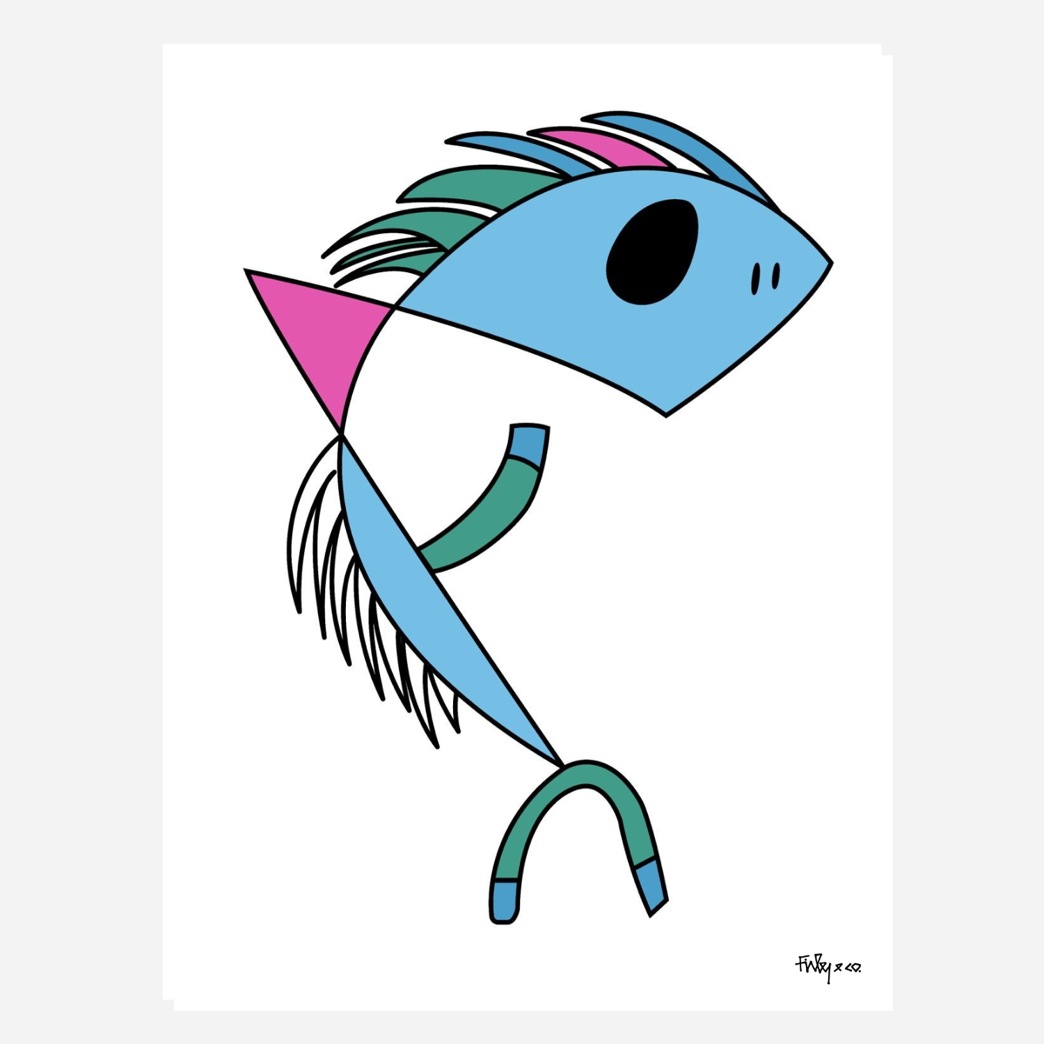 Fish Man Graphics Finley & Co. | Fish Man A4 Graphic Art Print