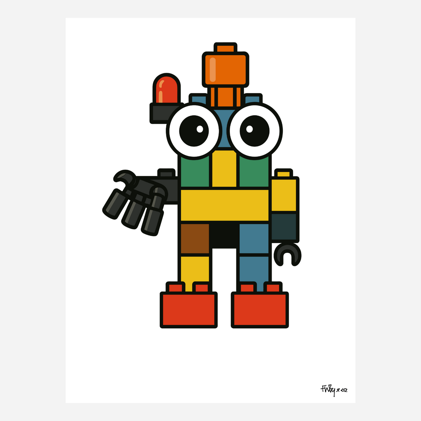 Finley & Co - Brickbot A4 Art Print